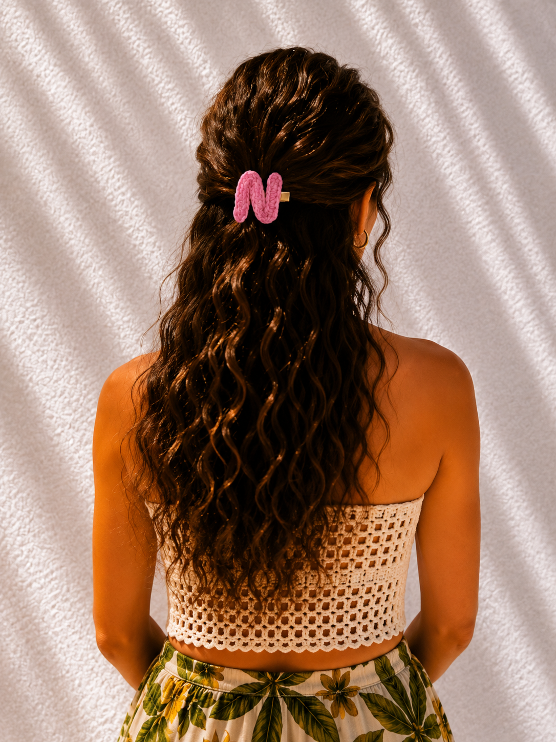 Handmade Crochet Alphabet Hair Clip – Personalized Alphabet Hair Accessory
