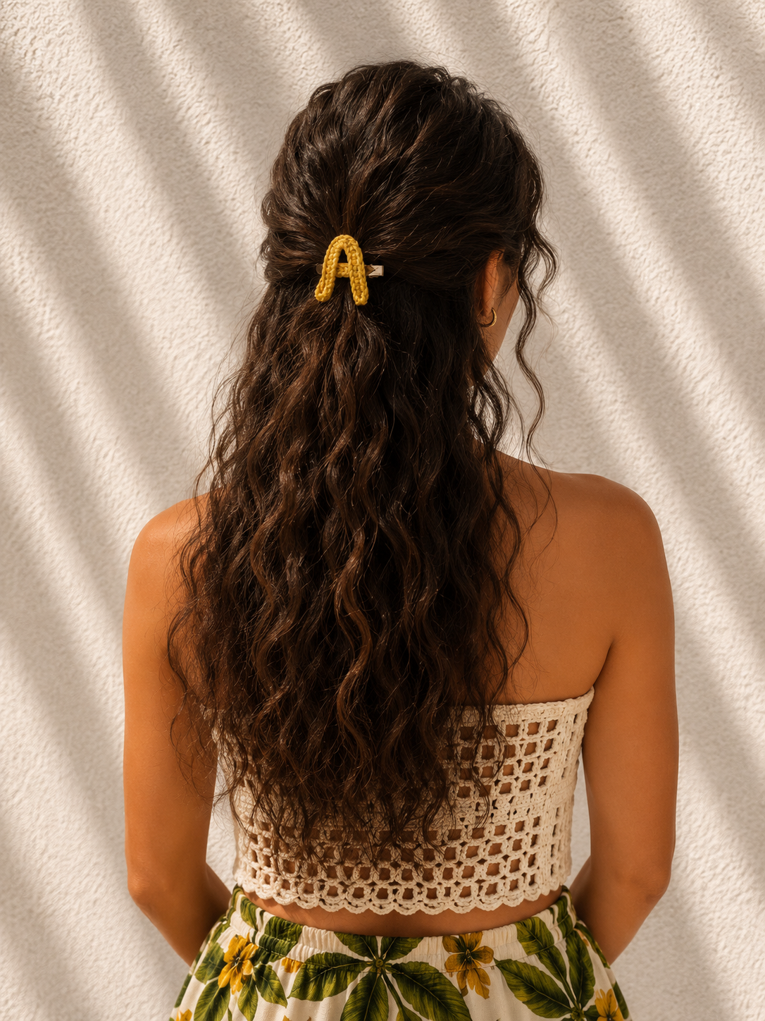Handmade Crochet Alphabet Hair Clip – Personalized Alphabet Hair Accessory