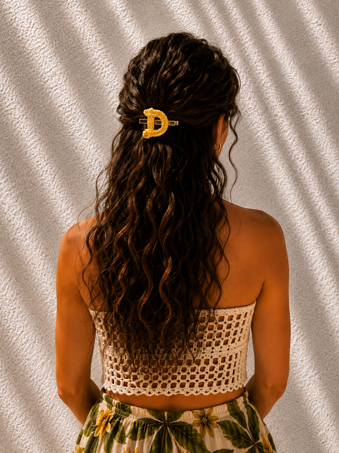 Handmade Crochet Alphabet Hair Clip – Personalized Alphabet Hair Accessory