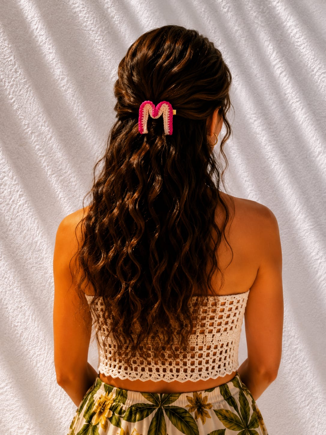 Handmade Crochet Alphabet Hair Clip – Personalized Alphabet Hair Accessory