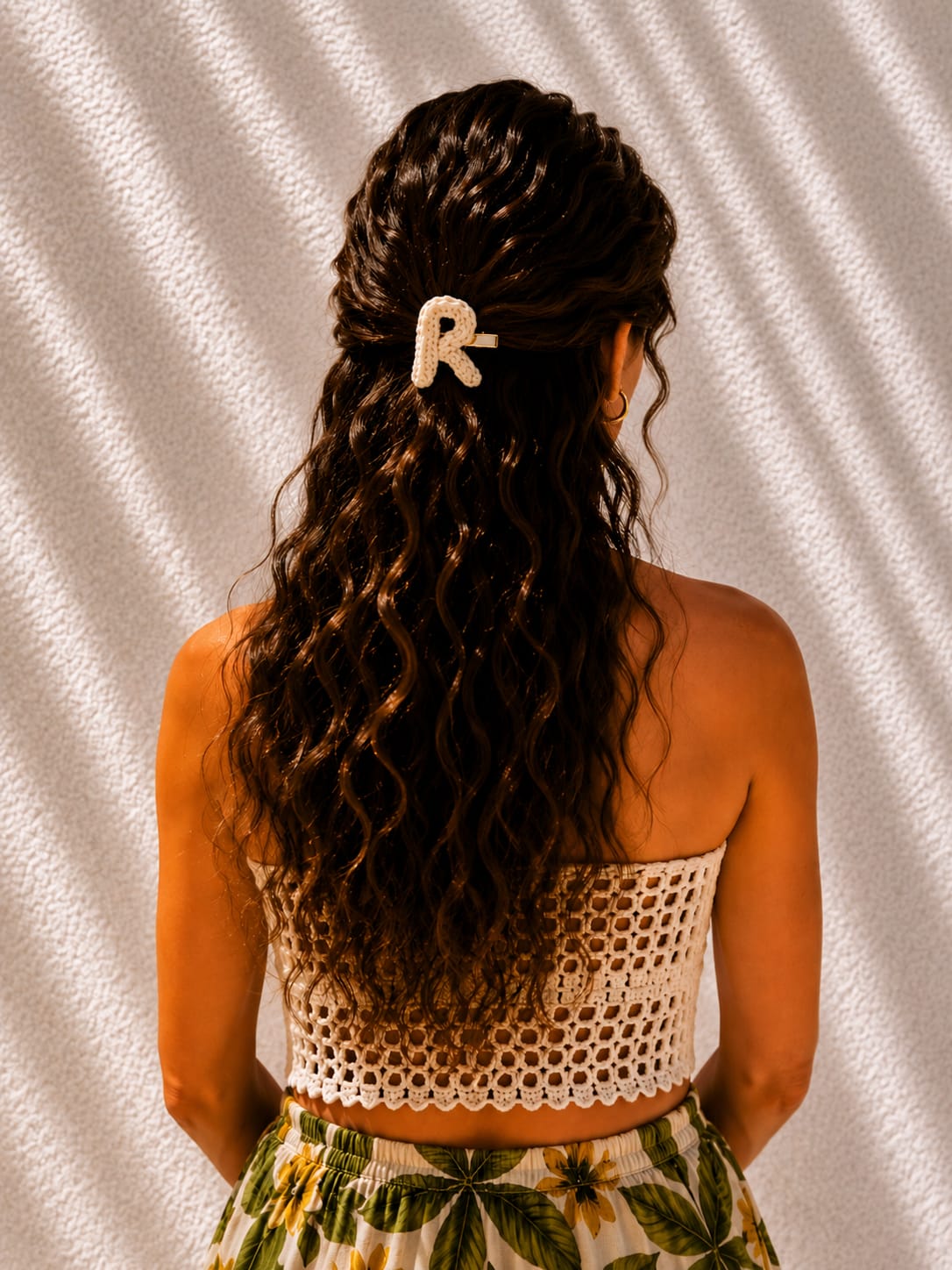 Handmade Crochet Alphabet Hair Clip – Personalized Alphabet Hair Accessory
